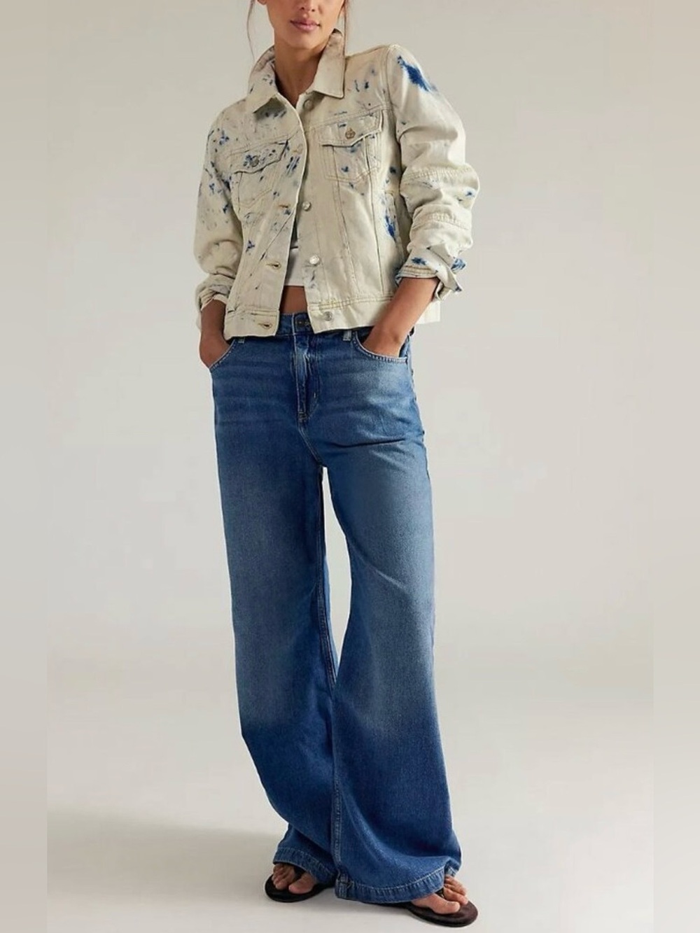 Free People We The Free Stride Straight 'n Wide Jeans / Walk Away